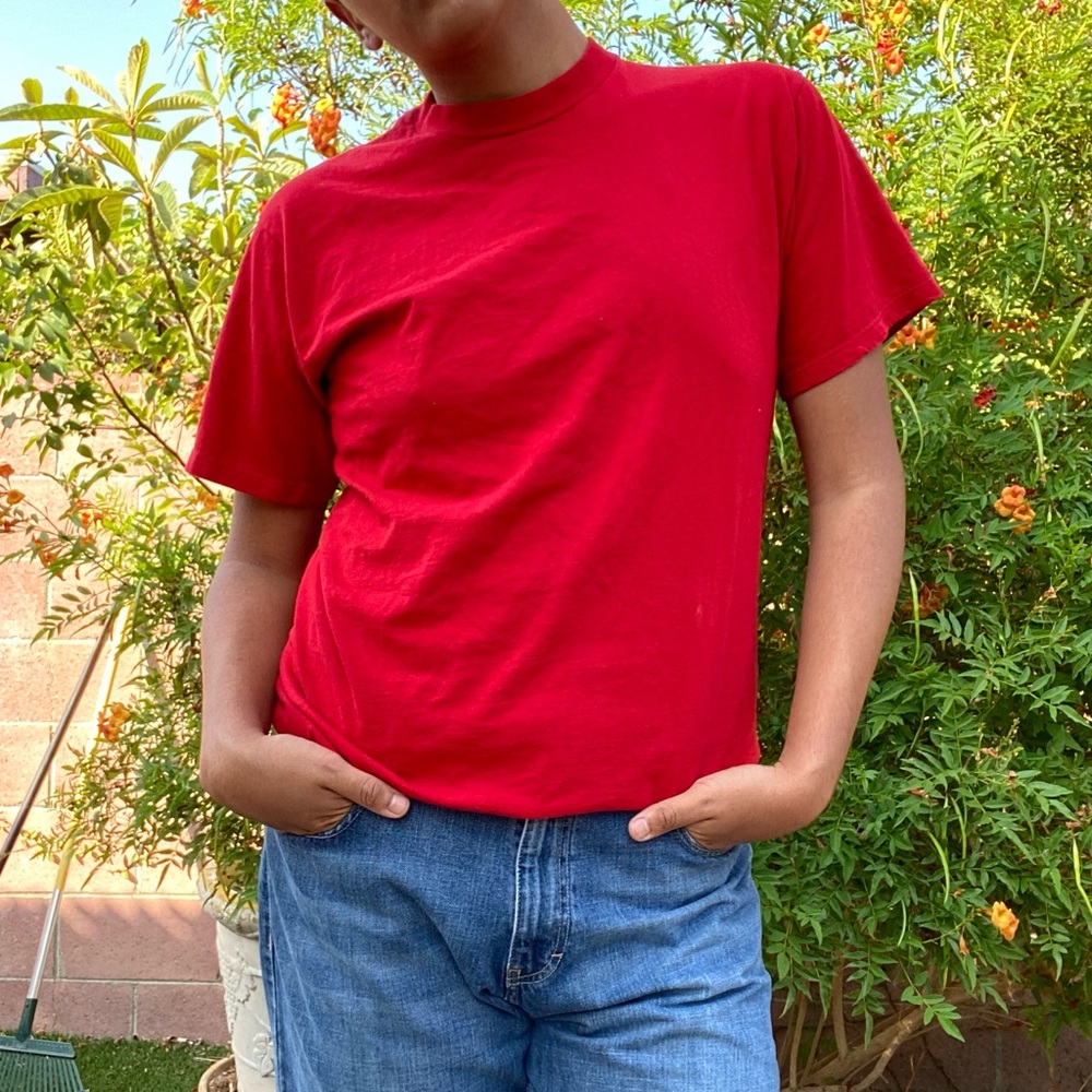 Vintage Basic Red Tee - image 1